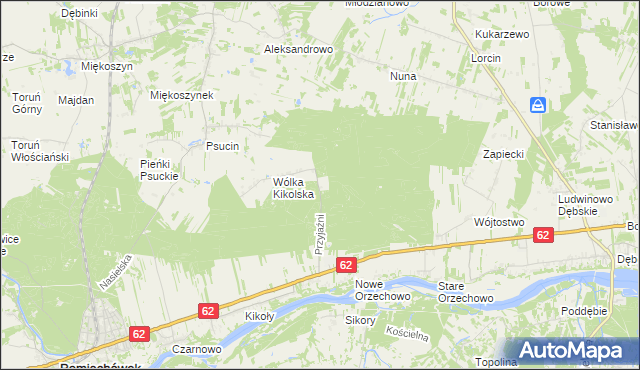 mapa Kolonia gmina Pomiechówek, Kolonia gmina Pomiechówek na mapie Targeo