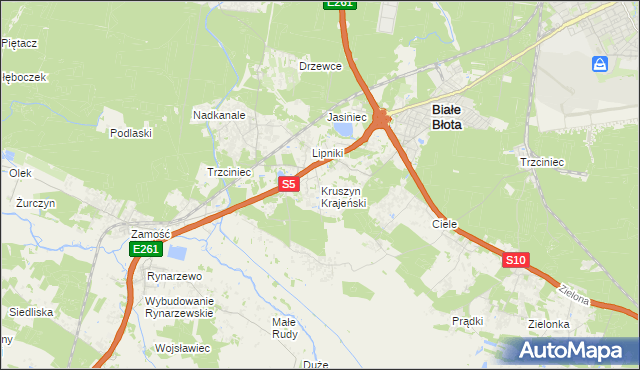 mapa Kruszyn Krajeński, Kruszyn Krajeński na mapie Targeo