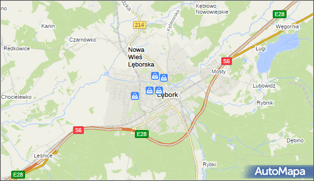 mapa Lębork, Lębork na mapie Targeo