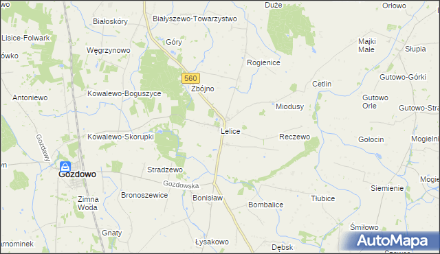 mapa Lelice, Lelice na mapie Targeo