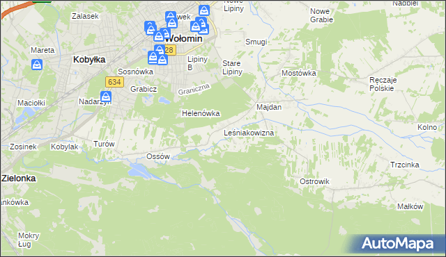 mapa Leśniakowizna, Leśniakowizna na mapie Targeo