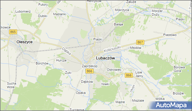 mapa Lubaczów, Lubaczów na mapie Targeo