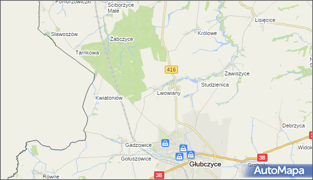 mapa Lwowiany, Lwowiany na mapie Targeo