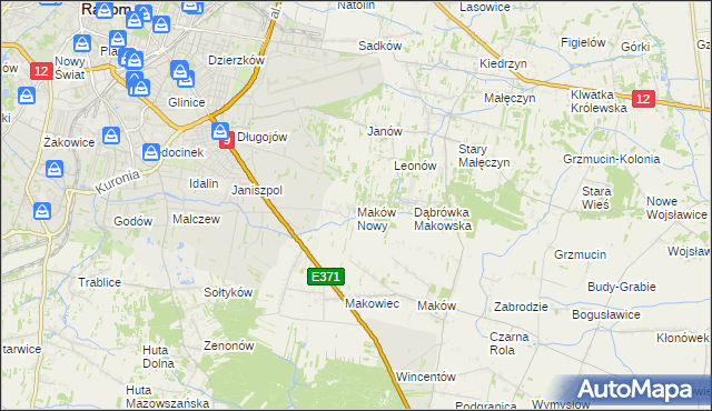 mapa Maków Nowy, Maków Nowy na mapie Targeo