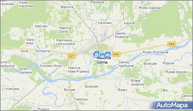 mapa Małkinia Górna, Małkinia Górna na mapie Targeo