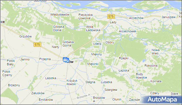 mapa Miękiny, Miękiny na mapie Targeo