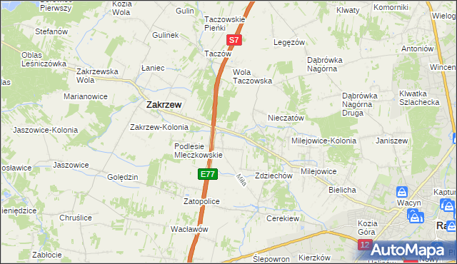 mapa Mleczków, Mleczków na mapie Targeo