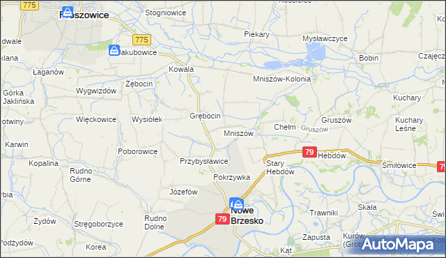 mapa Mniszów, Mniszów na mapie Targeo