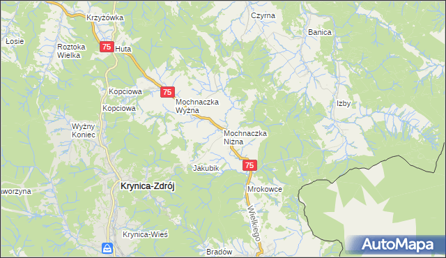 mapa Mochnaczka Niżna, Mochnaczka Niżna na mapie Targeo