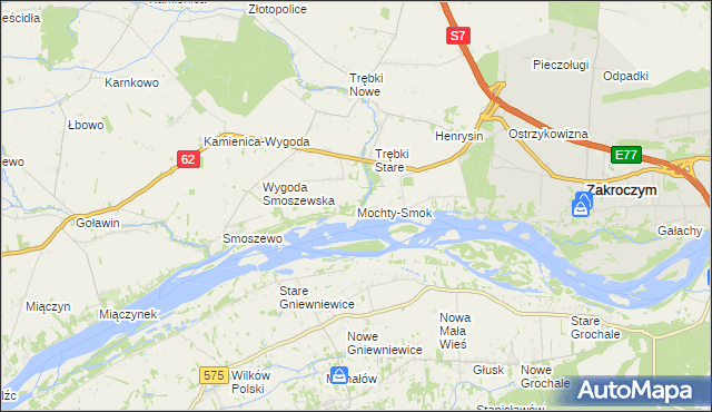 mapa Mochty-Smok, Mochty-Smok na mapie Targeo