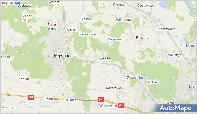 mapa Mrozów, Mrozów na mapie Targeo