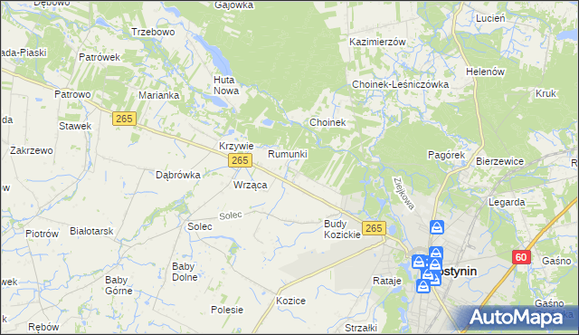 mapa Nagodów gmina Gostynin, Nagodów gmina Gostynin na mapie Targeo
