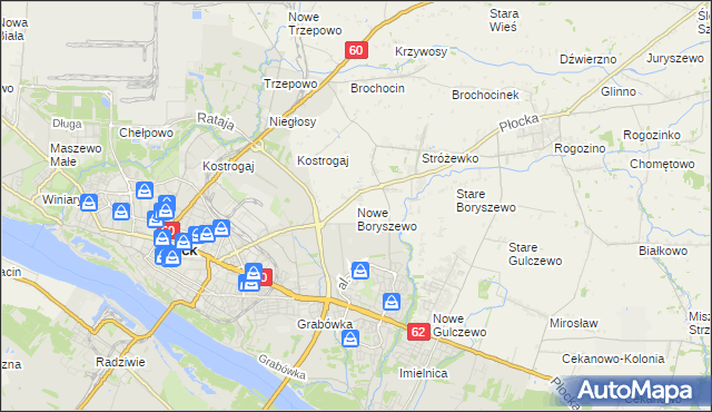 mapa Nowe Boryszewo, Nowe Boryszewo na mapie Targeo