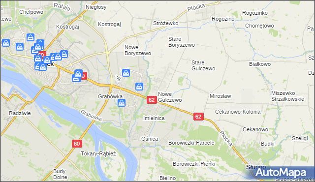 mapa Nowe Gulczewo, Nowe Gulczewo na mapie Targeo