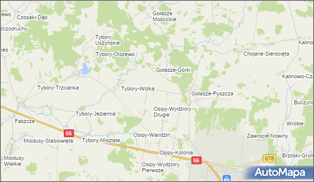 mapa Nowe Osipy, Nowe Osipy na mapie Targeo