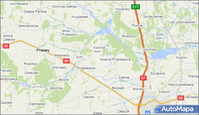 mapa Nowina-Przęsławice, Nowina-Przęsławice na mapie Targeo