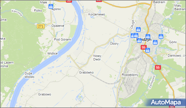 mapa Nowy Dwór gmina Kwidzyn, Nowy Dwór gmina Kwidzyn na mapie Targeo