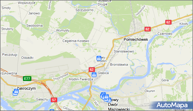 mapa Nowy Modlin, Nowy Modlin na mapie Targeo