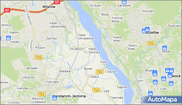 mapa Obórki gmina Konstancin-Jeziorna, Obórki gmina Konstancin-Jeziorna na mapie Targeo