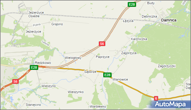 mapa Paprzyce, Paprzyce na mapie Targeo