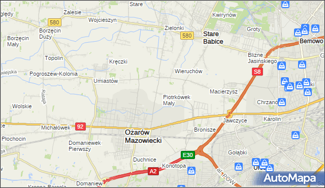 mapa Piotrkówek Mały, Piotrkówek Mały na mapie Targeo