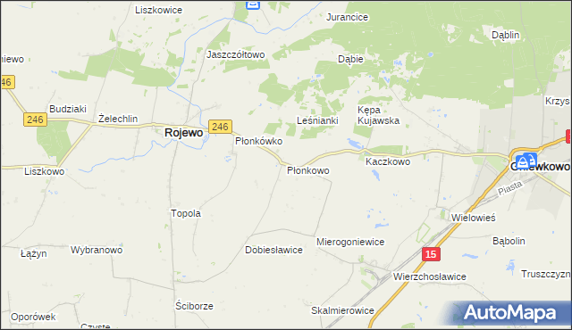 mapa Płonkowo, Płonkowo na mapie Targeo