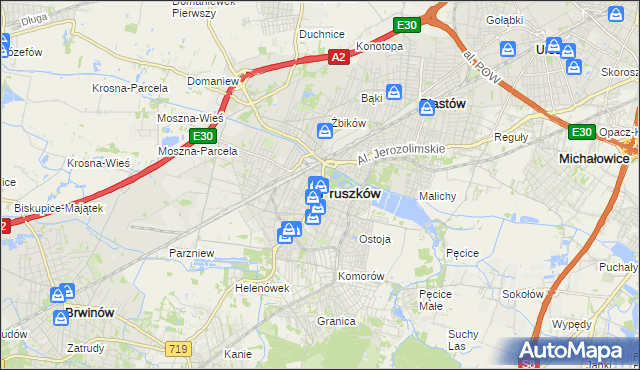 mapa Pruszków, Pruszków na mapie Targeo