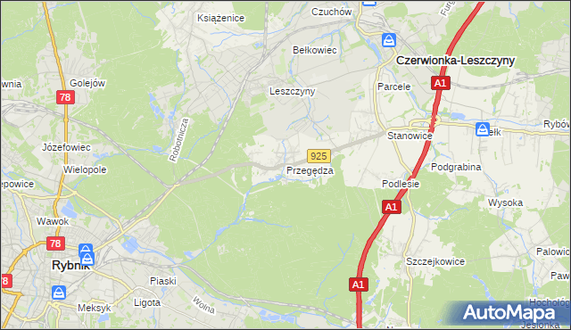 mapa Przegędza, Przegędza na mapie Targeo