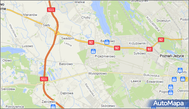 mapa Przeźmierowo, Przeźmierowo na mapie Targeo