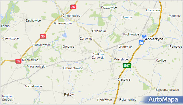 mapa Pustków Żurawski, Pustków Żurawski na mapie Targeo