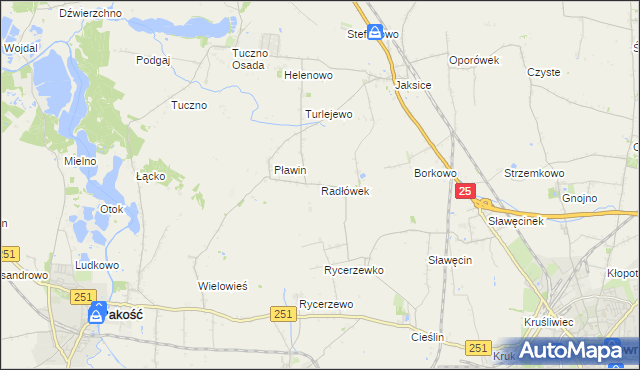 mapa Radłówek, Radłówek na mapie Targeo