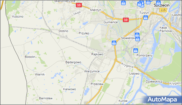 mapa Rajkowo, Rajkowo na mapie Targeo