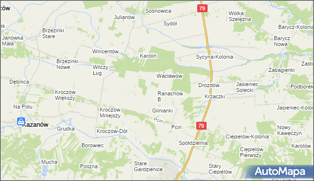 mapa Ranachów B, Ranachów B na mapie Targeo