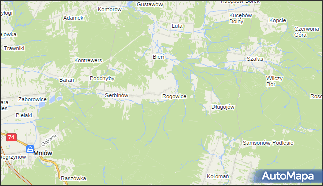 mapa Rogowice, Rogowice na mapie Targeo