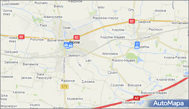 mapa Rokitno gmina Błonie, Rokitno gmina Błonie na mapie Targeo