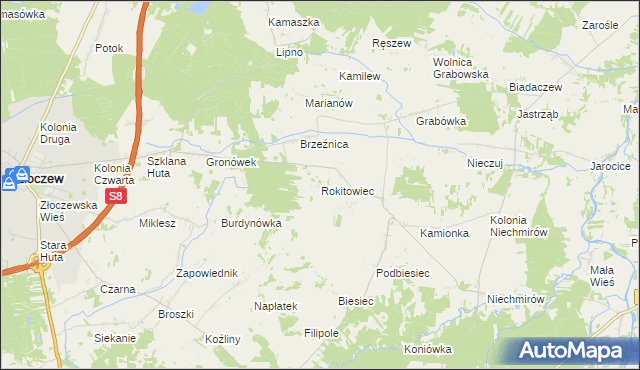 mapa Rokitowiec, Rokitowiec na mapie Targeo