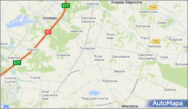 mapa Ruda Wielka, Ruda Wielka na mapie Targeo