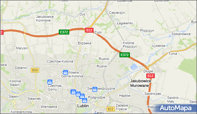 mapa Rudnik gmina Wólka, Rudnik gmina Wólka na mapie Targeo