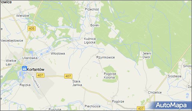 mapa Rzymkowice, Rzymkowice na mapie Targeo