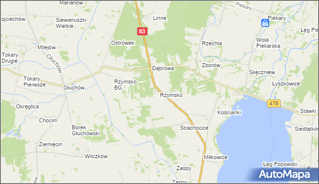 mapa Rzymsko, Rzymsko na mapie Targeo