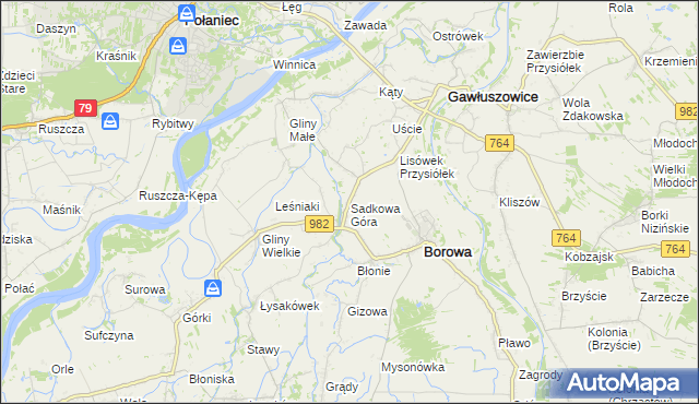 mapa Sadkowa Góra, Sadkowa Góra na mapie Targeo