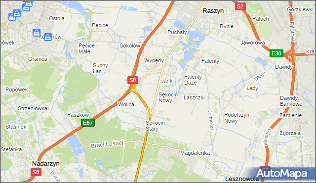 mapa Sękocin Nowy, Sękocin Nowy na mapie Targeo