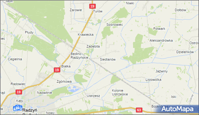 mapa Siedlanów, Siedlanów na mapie Targeo