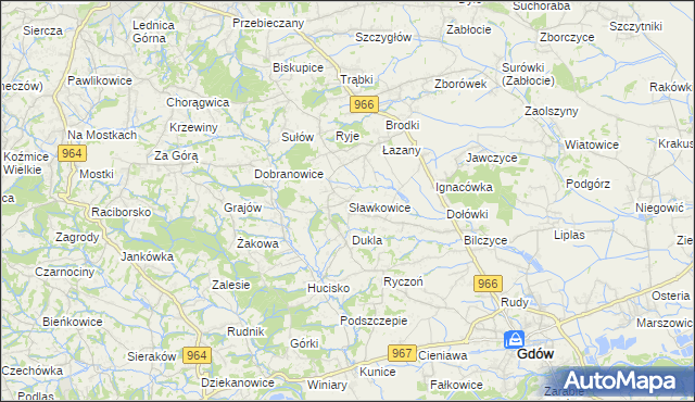 mapa Sławkowice, Sławkowice na mapie Targeo