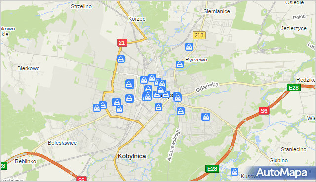 mapa Słupska, Słupsk na mapie Targeo