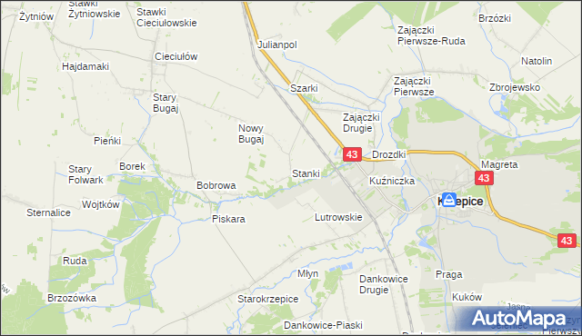 mapa Stanki, Stanki na mapie Targeo