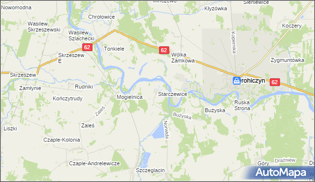 mapa Starczewice, Starczewice na mapie Targeo