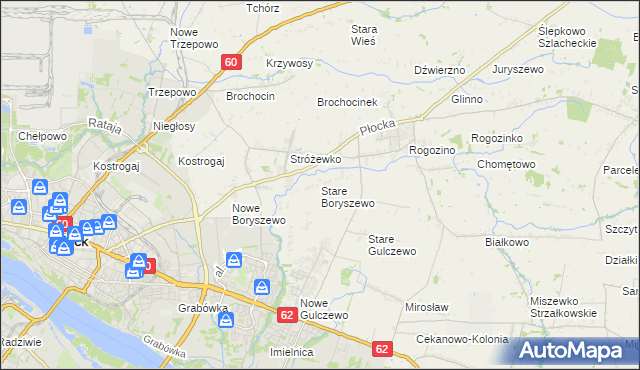 mapa Stare Boryszewo, Stare Boryszewo na mapie Targeo