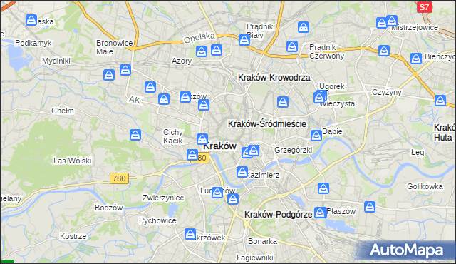 mapa Stare Miasto gmina Kraków, Stare Miasto gmina Kraków na mapie Targeo
