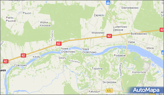 mapa Stare Orzechowo, Stare Orzechowo na mapie Targeo